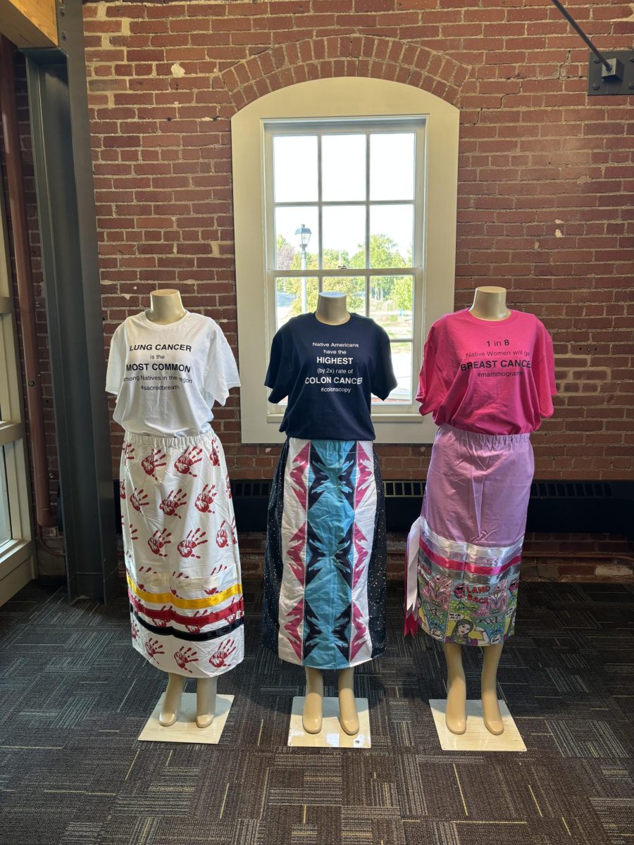 Senior Kylesse Walker created a skirt, above middle, for her project