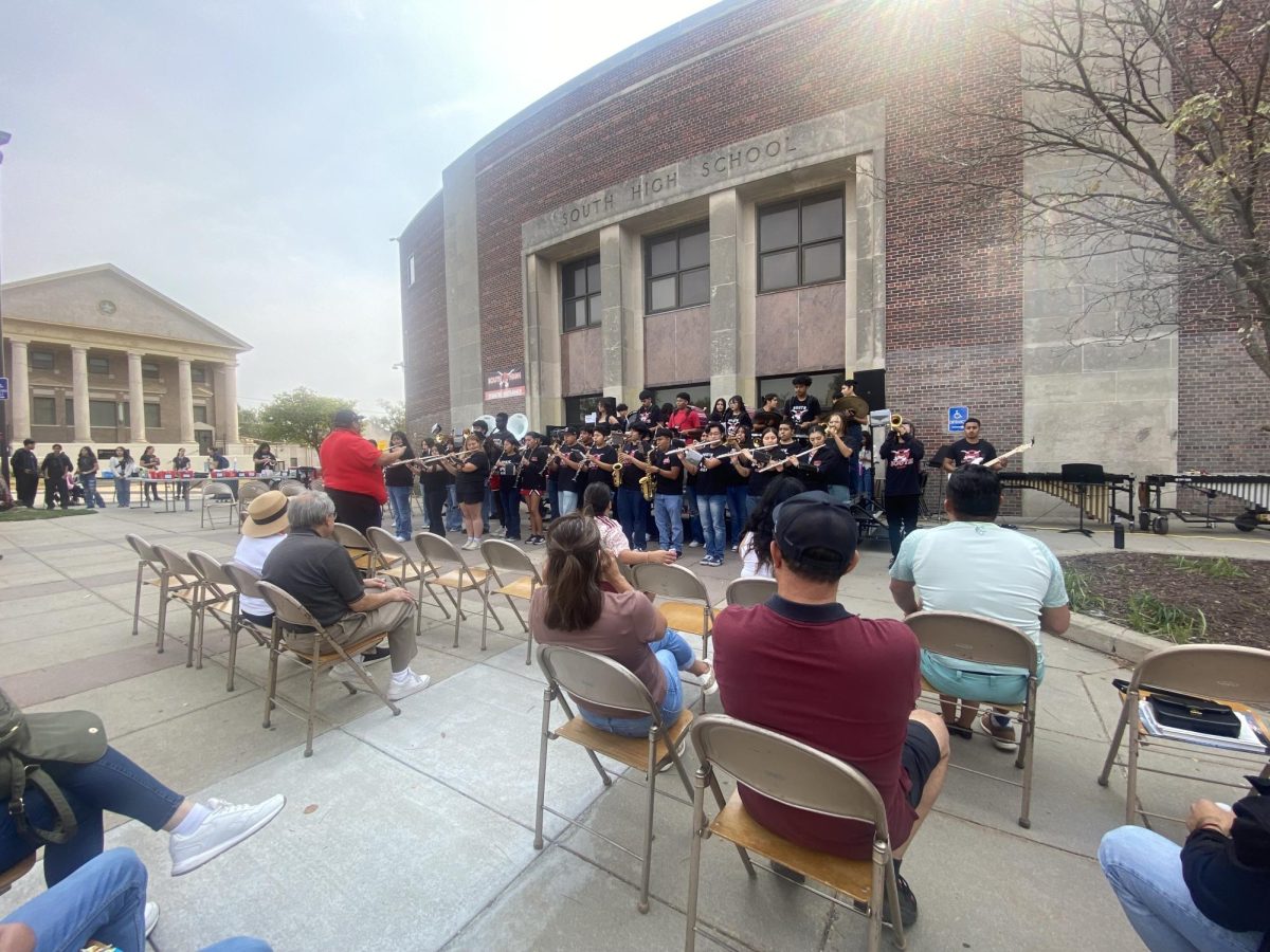 Omaha South's marching band was just one of the groups featured at Saturday's Latino Fest.