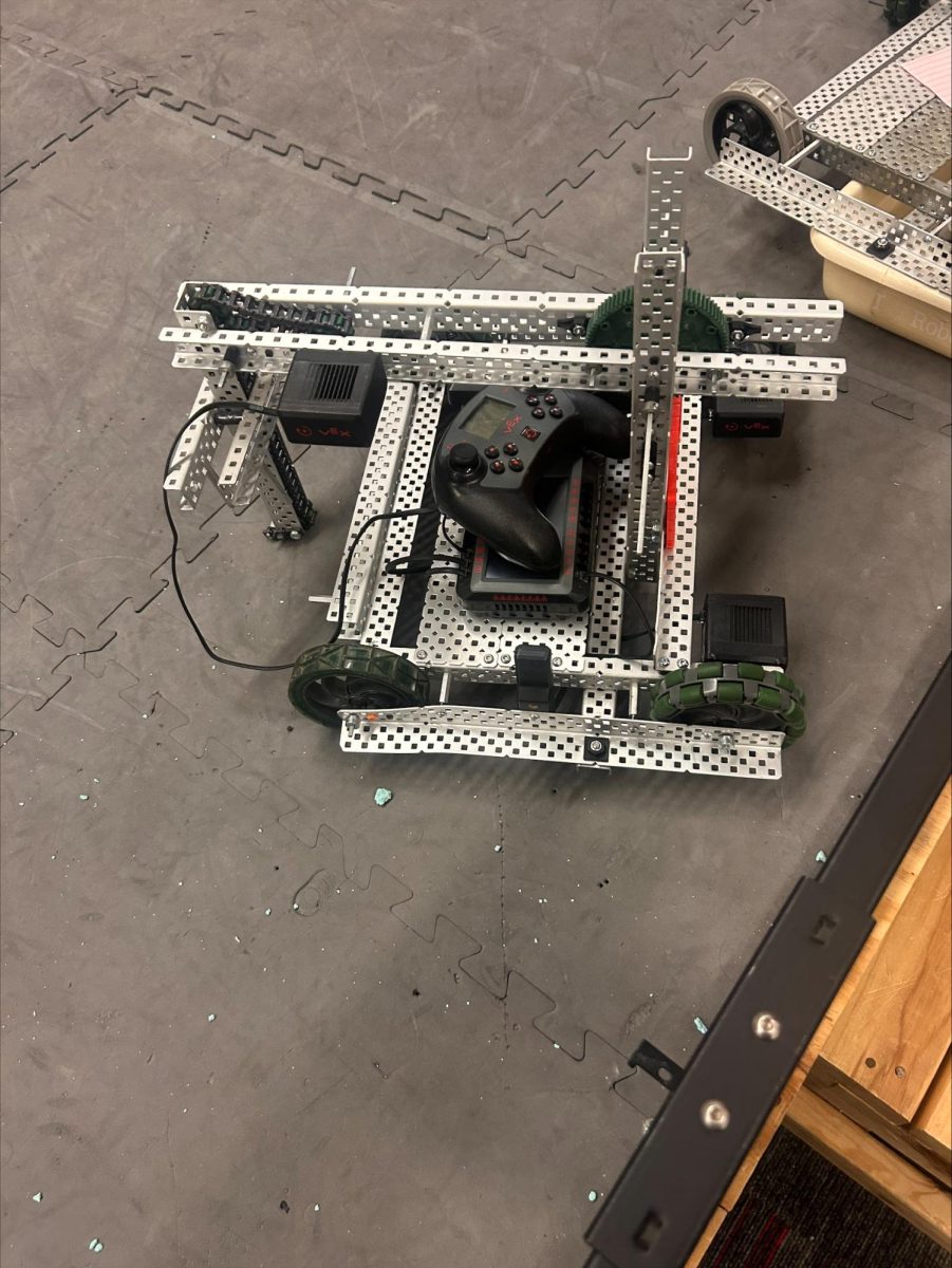 One of robotics club's robots, above.