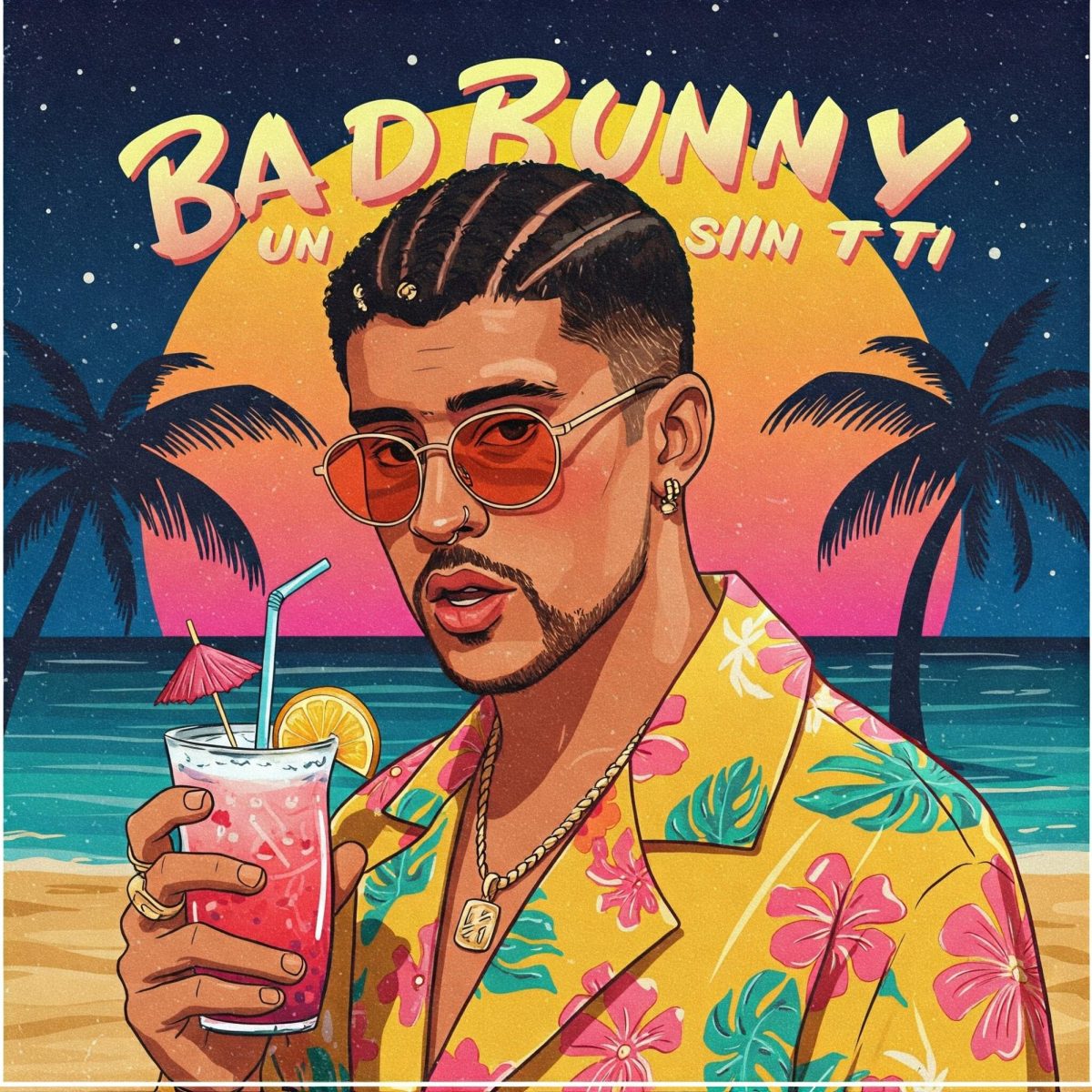 Bad Bunny sets the summer vibe with "Un Verano Sin Ti." Photo illustration generated with Google Gemini.