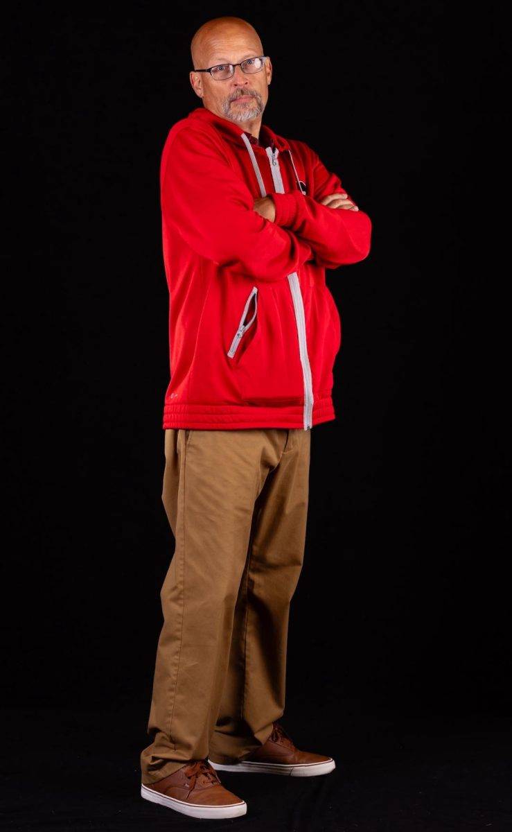 Coach Martin O'Donnell gives attitude on media day.