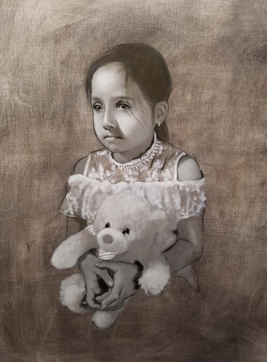 “Sister" is a portrait by Omaha South art teacher Elias Lemus Cancino.