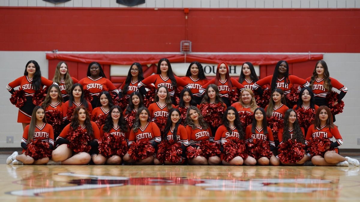Members of South High’s cheer team represent South High School.