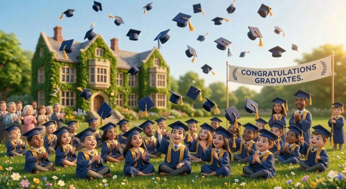 Seniors are experiencing a mix of emotions with their upcoming graduation. Photo illustration generated by Google Gemini.